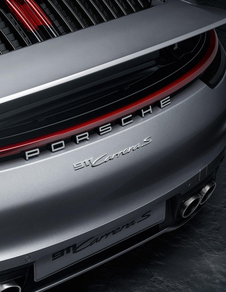 emblem 911 Carrera S rear silver glossy