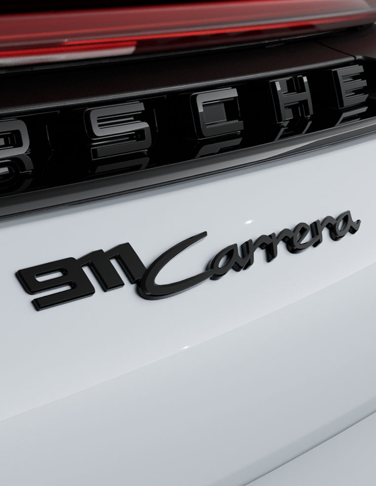 emblem 911 Carrera rear black glossy