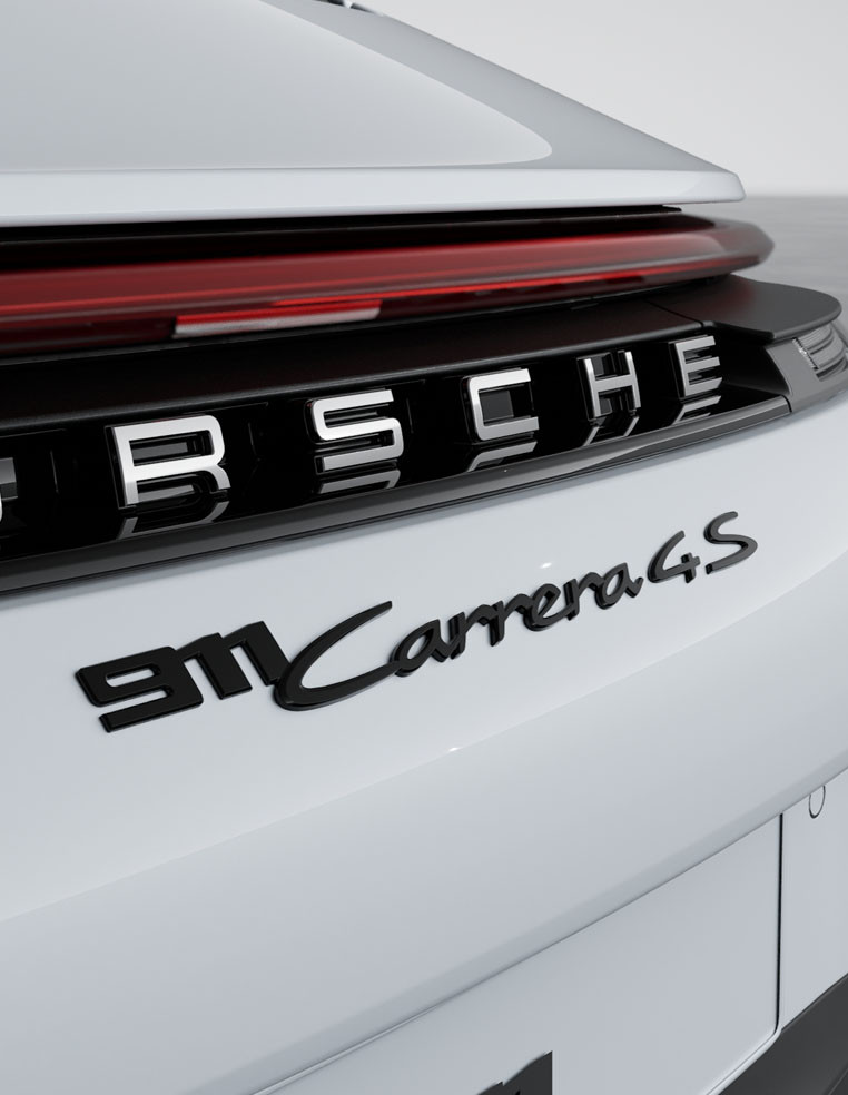 emblem 911 Carrera 4S rear black glossy