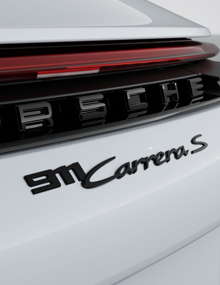 emblem 911 Carrera S rear black glossy
