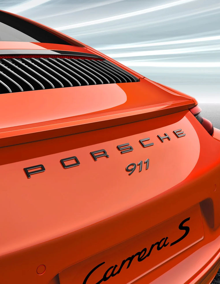 Logo monogramme emblème arrière Porsche