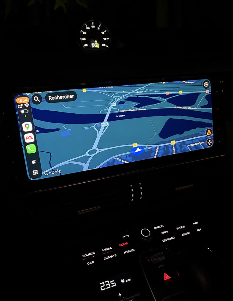 Google Map CarPlay / Android Auto en plein écran (Fullscreen) Porsche