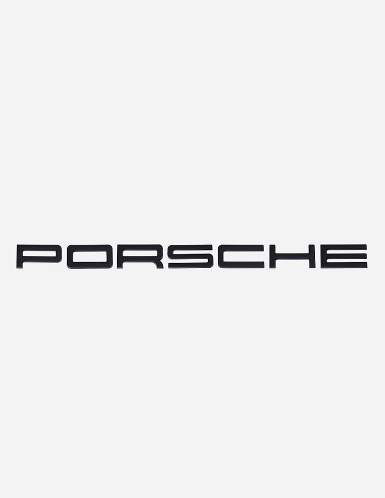 lettrage lettering Porsche noir brillant