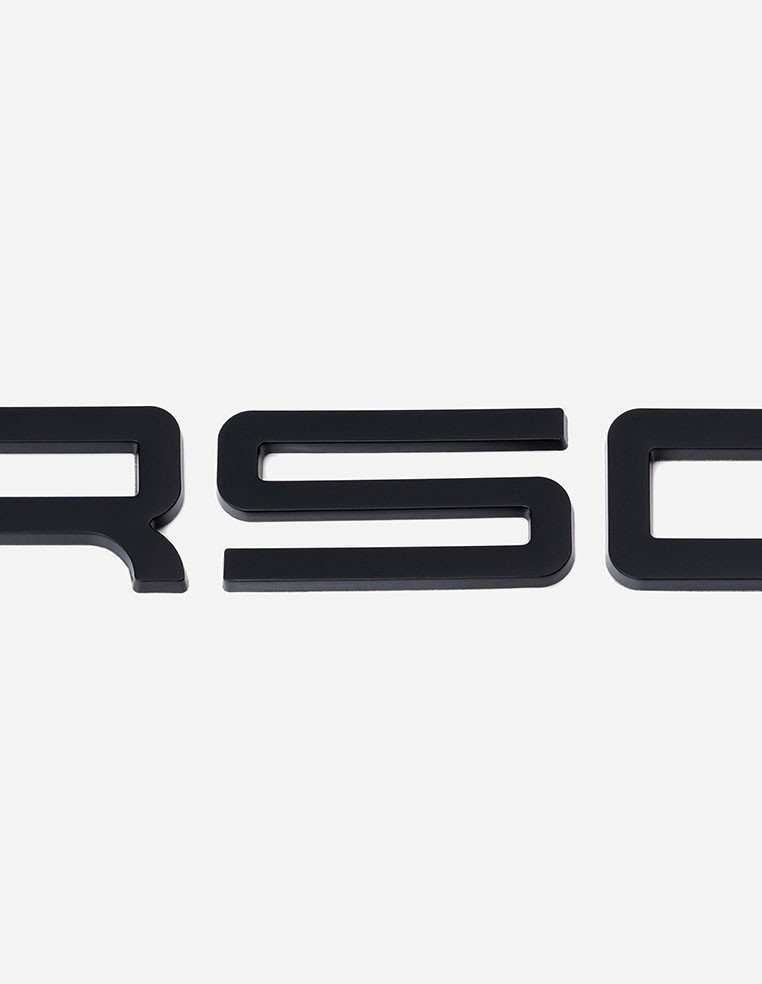 Rear lettering compatible with Porsche gloss black finish