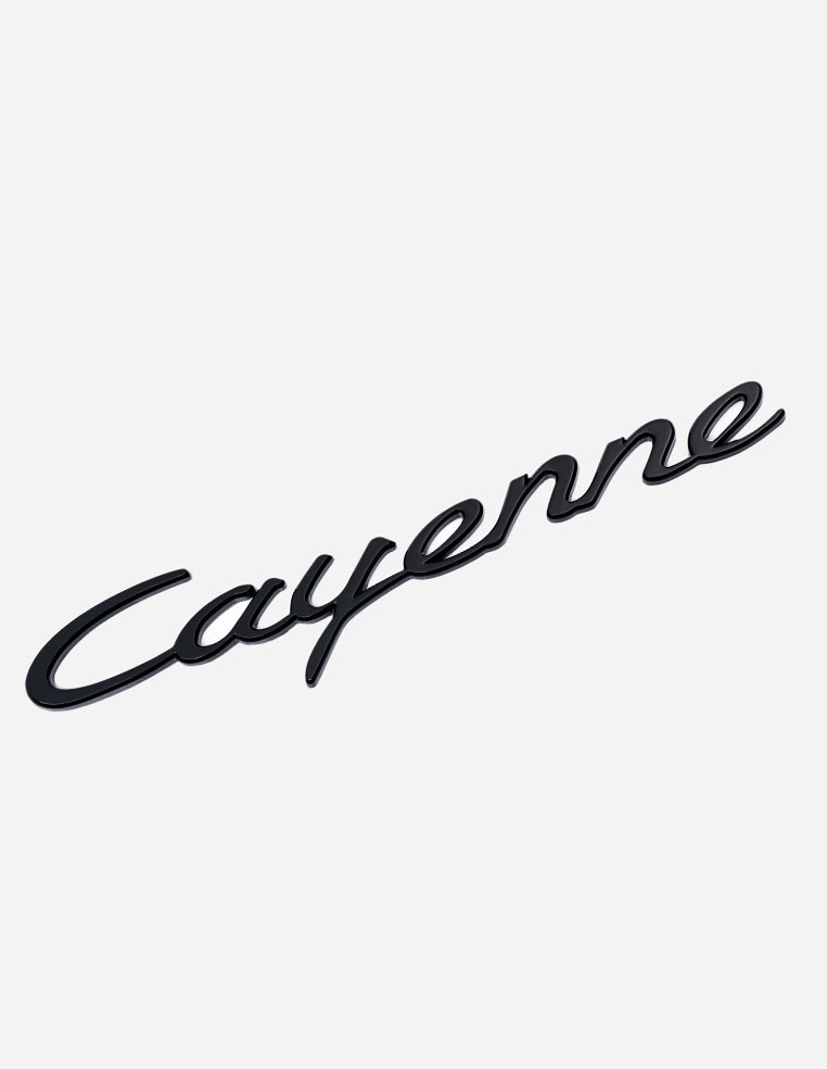 Logo Cayenne Noir Brillant – Emblème, badge et lettrage arrière Porsche