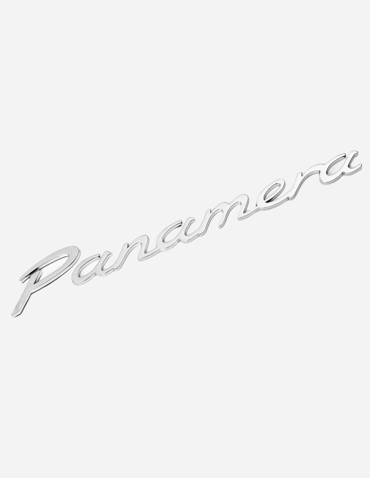 Lettrage arrière Porsche Panamera Turbo & GTS – Emblème chromé argenté silver