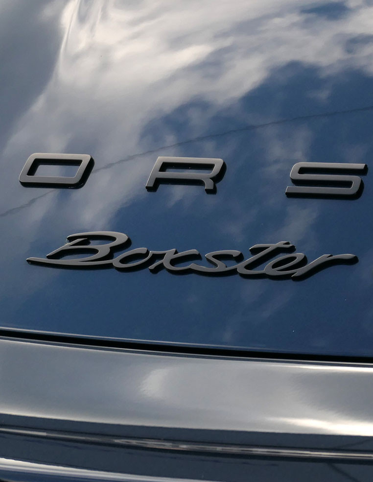 Lettrage Porsche Boxster – Emblème arrière noir