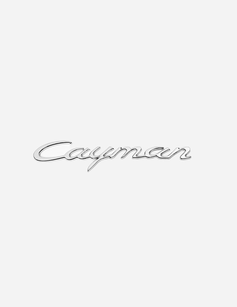 Logo lettrage emblème Porsche Cayman Chrome