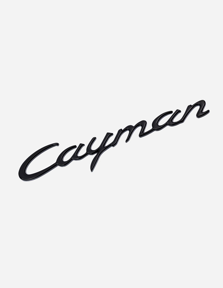 Logo lettrage emblème Porsche Cayman noir brillant noir mat
