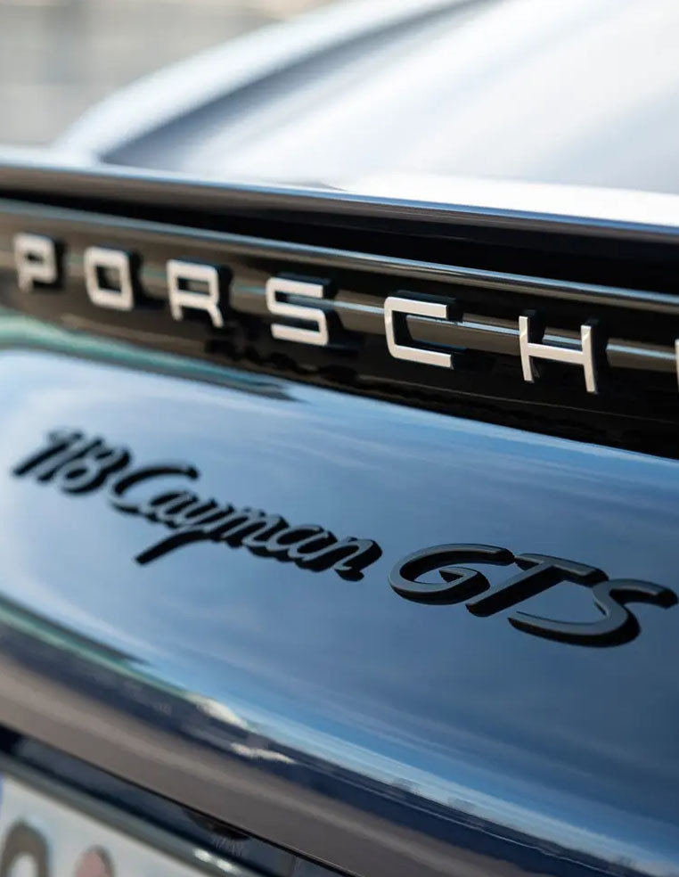 Porsche 718 Cayman lettering rear emblem monogram