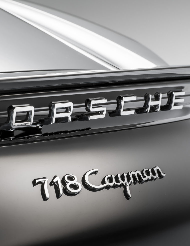 Porsche 718 Cayman lettering rear emblem monogram