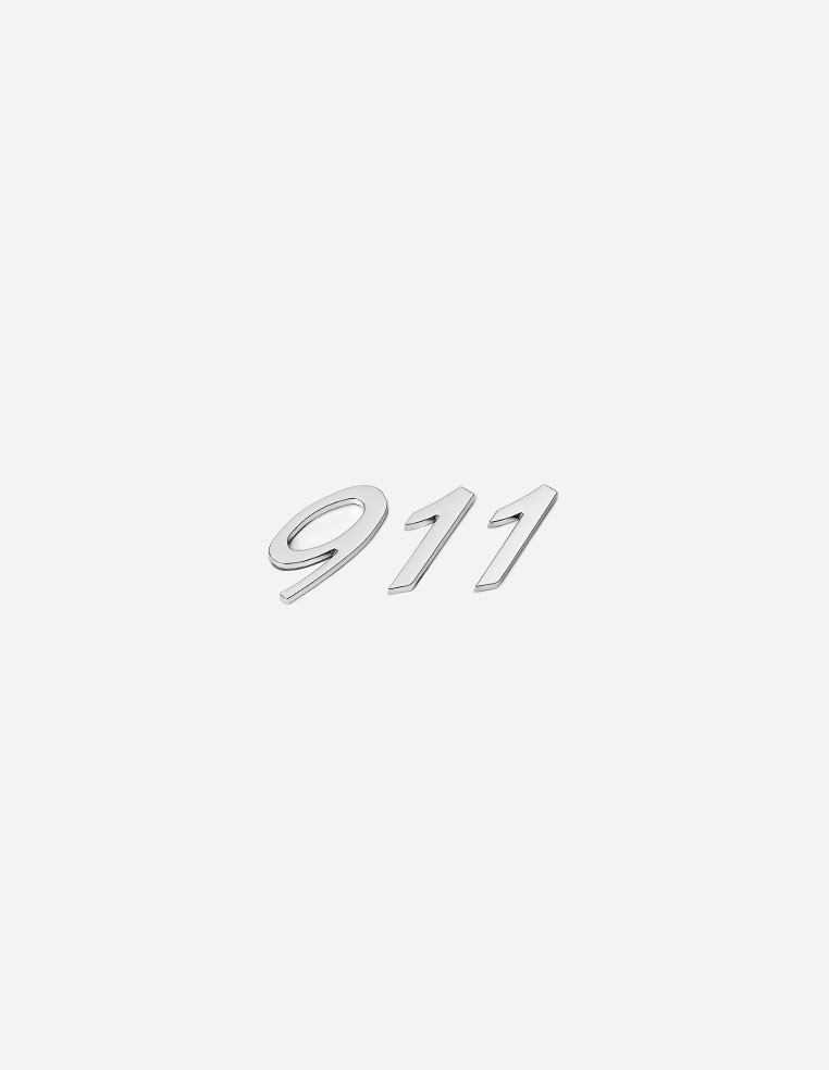 911 Lettering Emblem Chrome