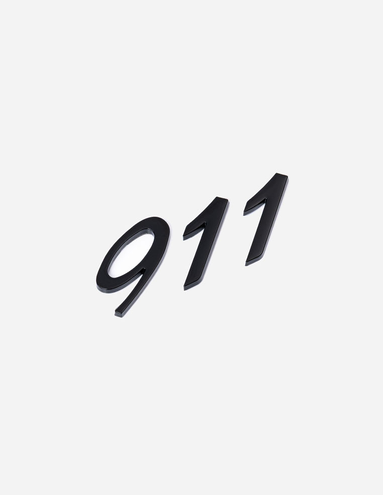 Logo emblème 911 classique sigle 911 pour coffre arrière couleur noire