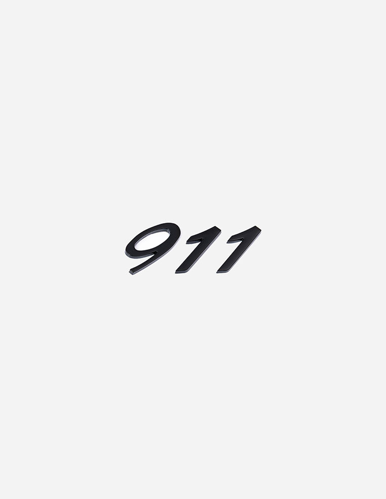 Logo emblème 911 classique sigle 911 pour coffre arrière couleur noire