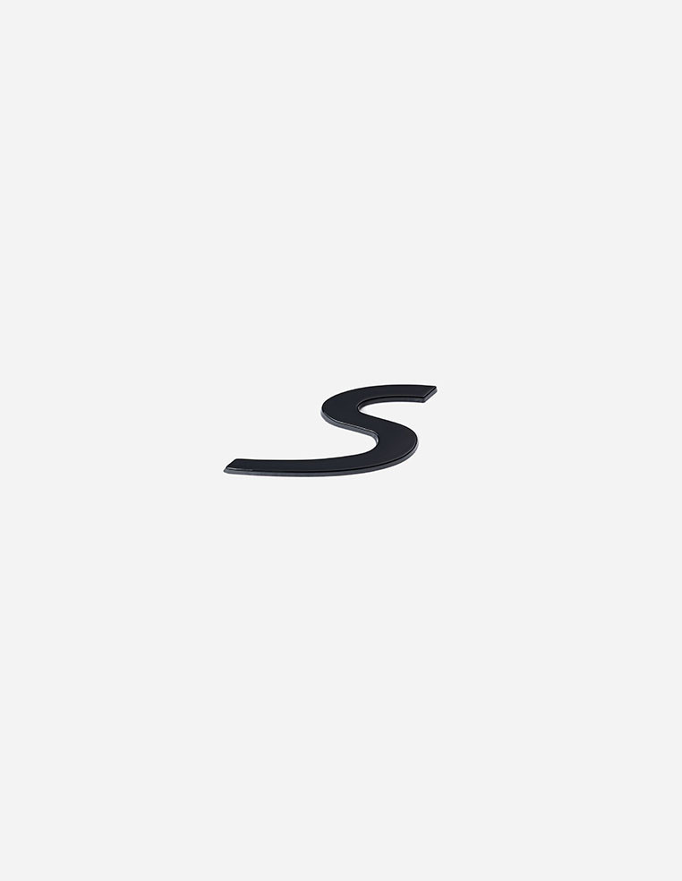 Logo S Porsche noir brillant 2