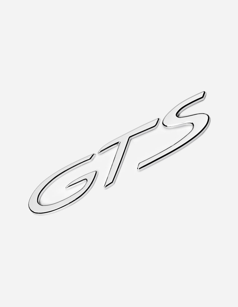 Logo lettrage GTS chromé pour hayon arrière carrosserie Porsche 2