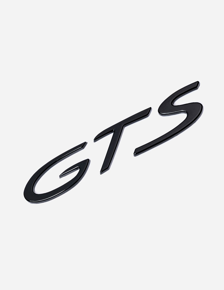 Logo lettrage GTS noir brillant noir mat pour hayon arrière carrosserie Porsche