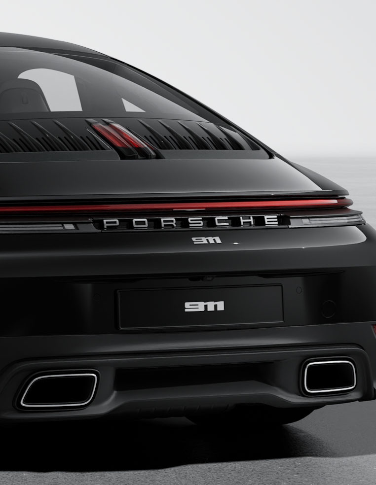 Logo monogramme 911 nouveau modèle 992 bouclier arrière argent silver