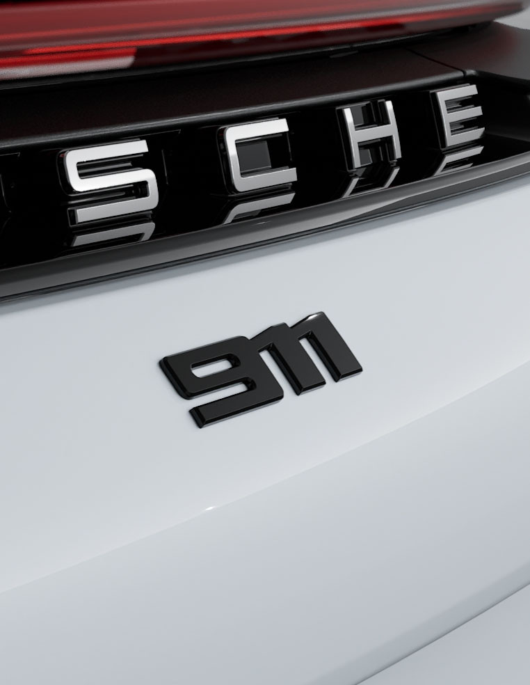 Logo emblem rear 911 (992) glossy black