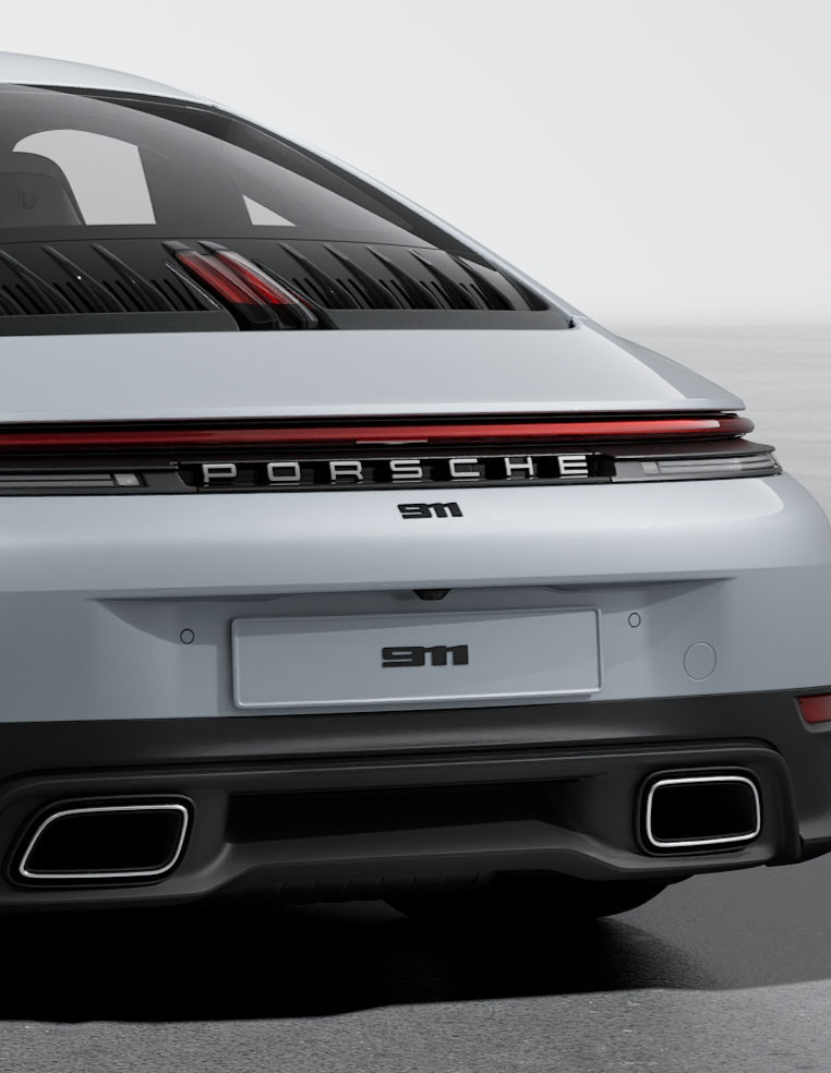 Logo monogramme 911 nouveau modèle 992 bouclier arrière noir brillant