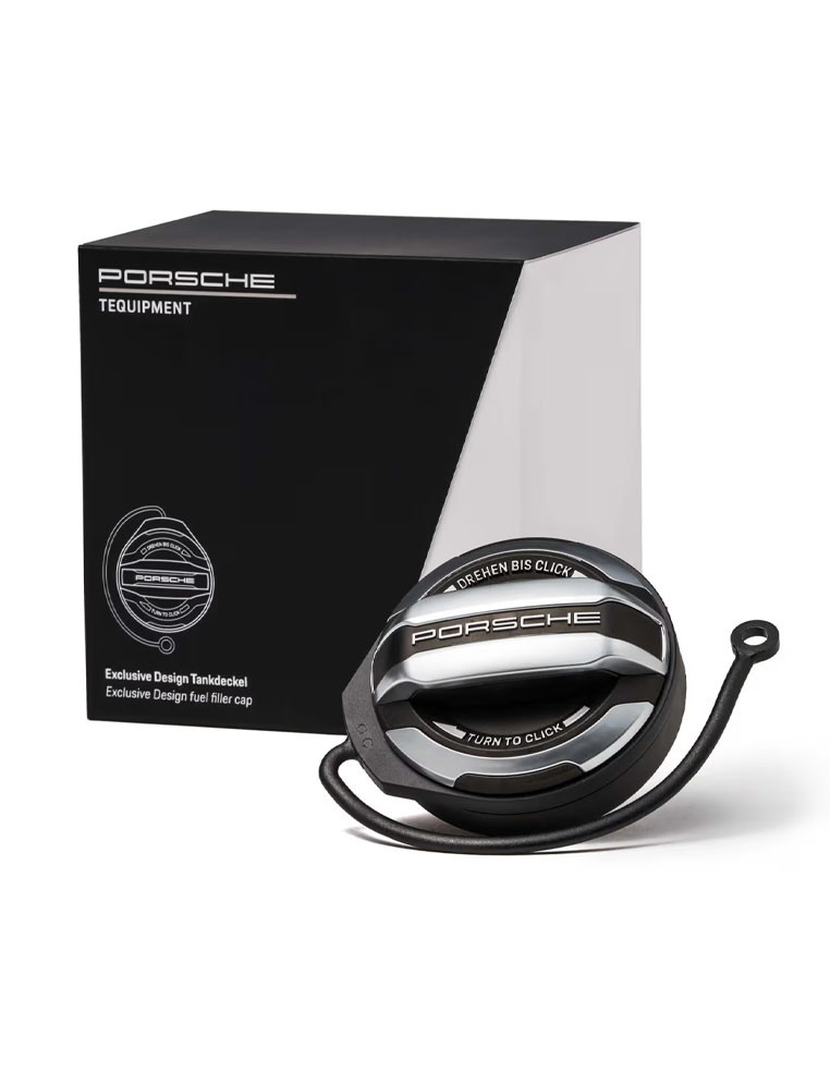Bouchon du réservoir de carburant Porsche Exclusive Design avec sangle fixation pour Cayenne Coupé Macan 911