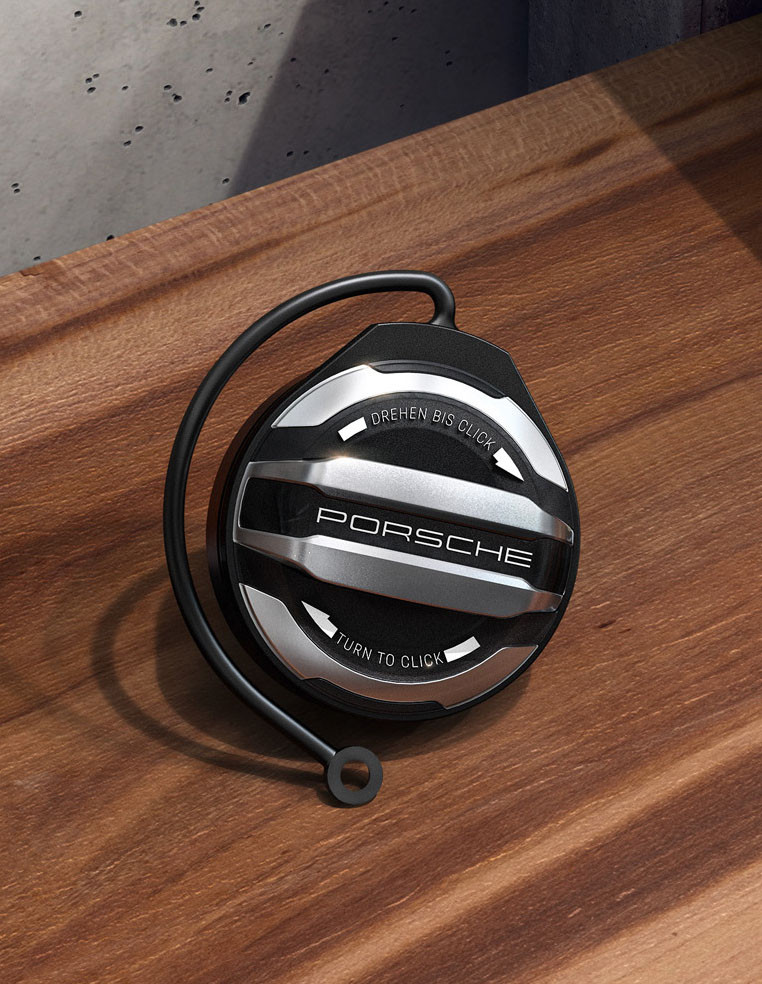 Bouchon du réservoir de carburant Porsche Exclusive Design avec sangle fixation pour Cayenne Coupé Macan 911 2
