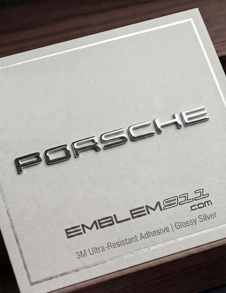 Lettrage Logo Emblème PORSCHE pour hayon arrière finition chromé