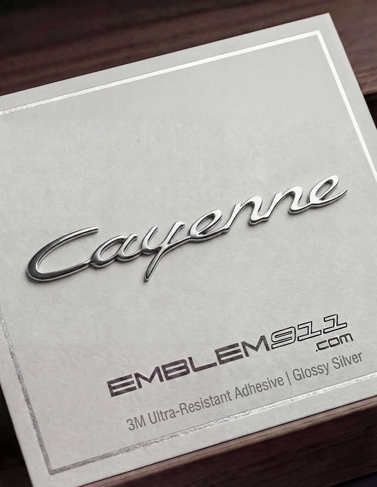 Rear lettering Cayenne glossy silver logo porsche cayenne trunk