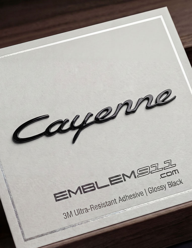 Rear lettering Cayenne glossy black logo porsche cayenne trunk