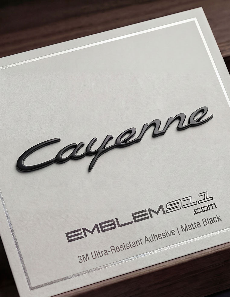 Rear lettering Cayenne matte black logo porsche cayenne trunk