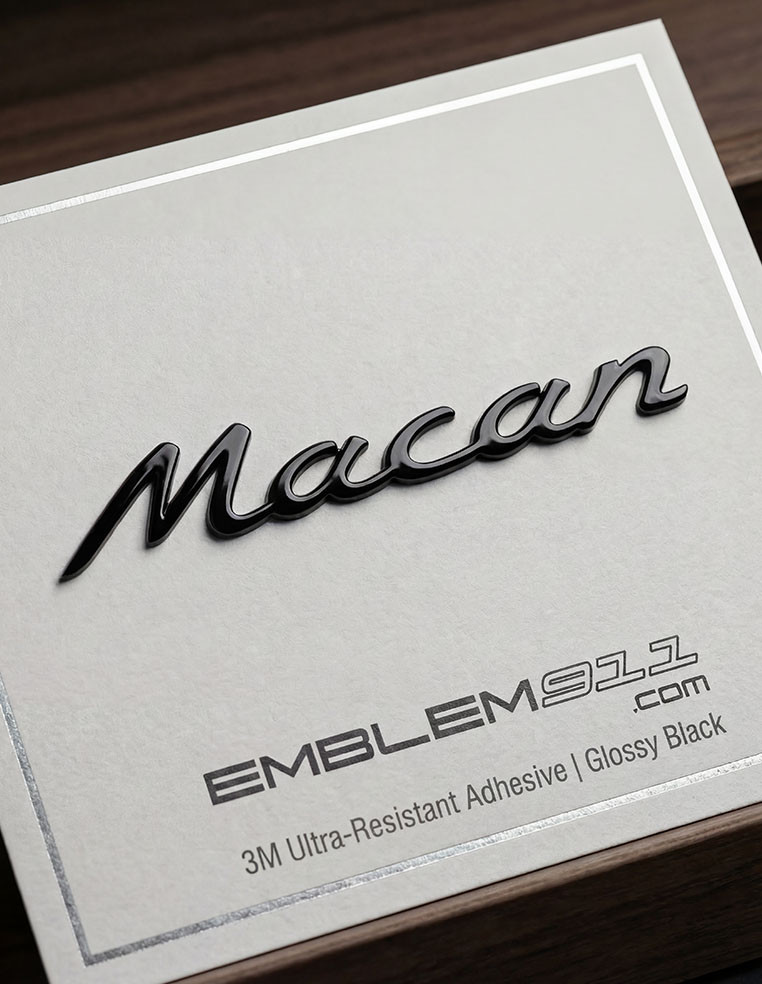 Rear lettering Macan glossy black for Porsche
