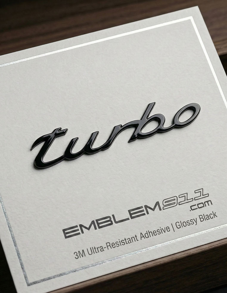 Rear lettering Turbo matte black for Porsche trunk