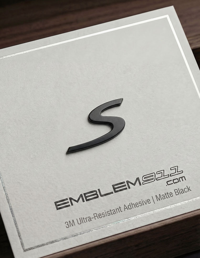 Logo S Porsche noir mat