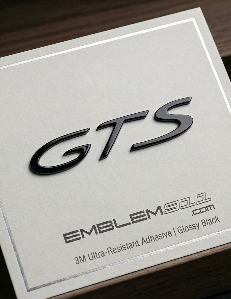 GTS rear lettering for Porsche in glossy black