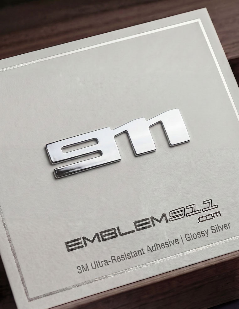 Logo lettering monogram Porsche 911 992 glossy silver