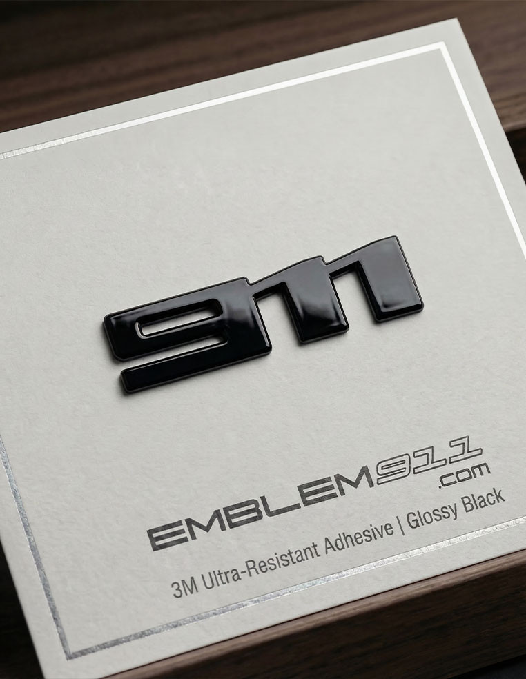 Logo lettering monogram Porsche 911 992 glossy black