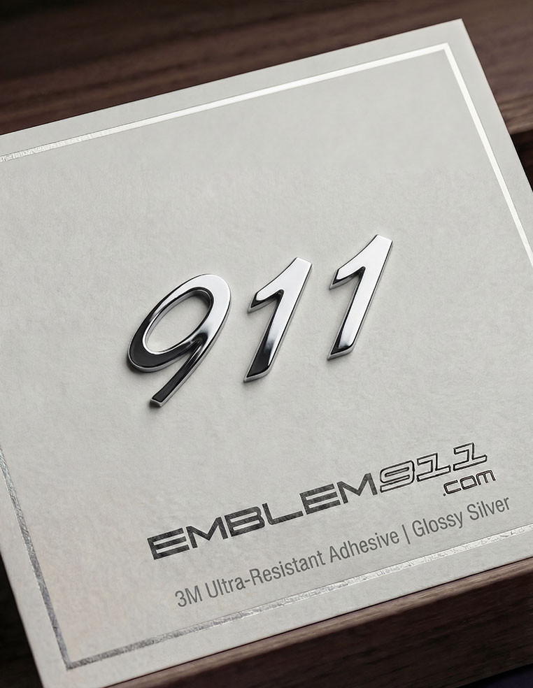 Lettering 911 glossy silver