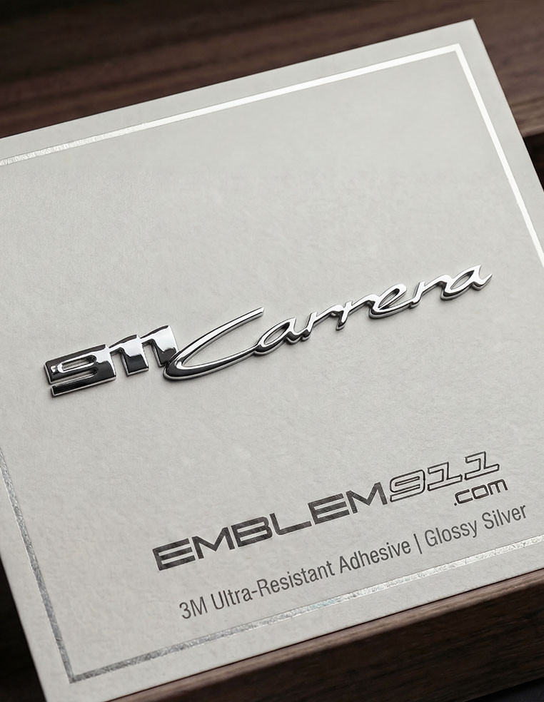 Logo emblème monogramme 911 Carrera Porsche 911-992 finition chromé