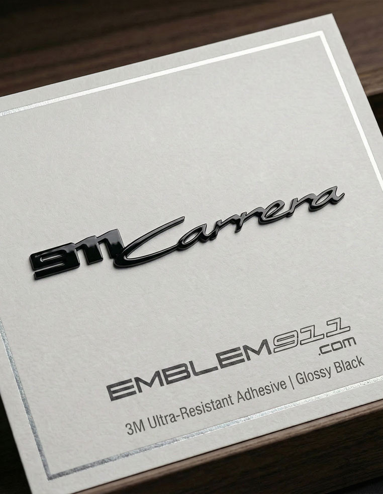 Logo emblème monogramme 911 Carrera Porsche 911-992 finition noir brillant