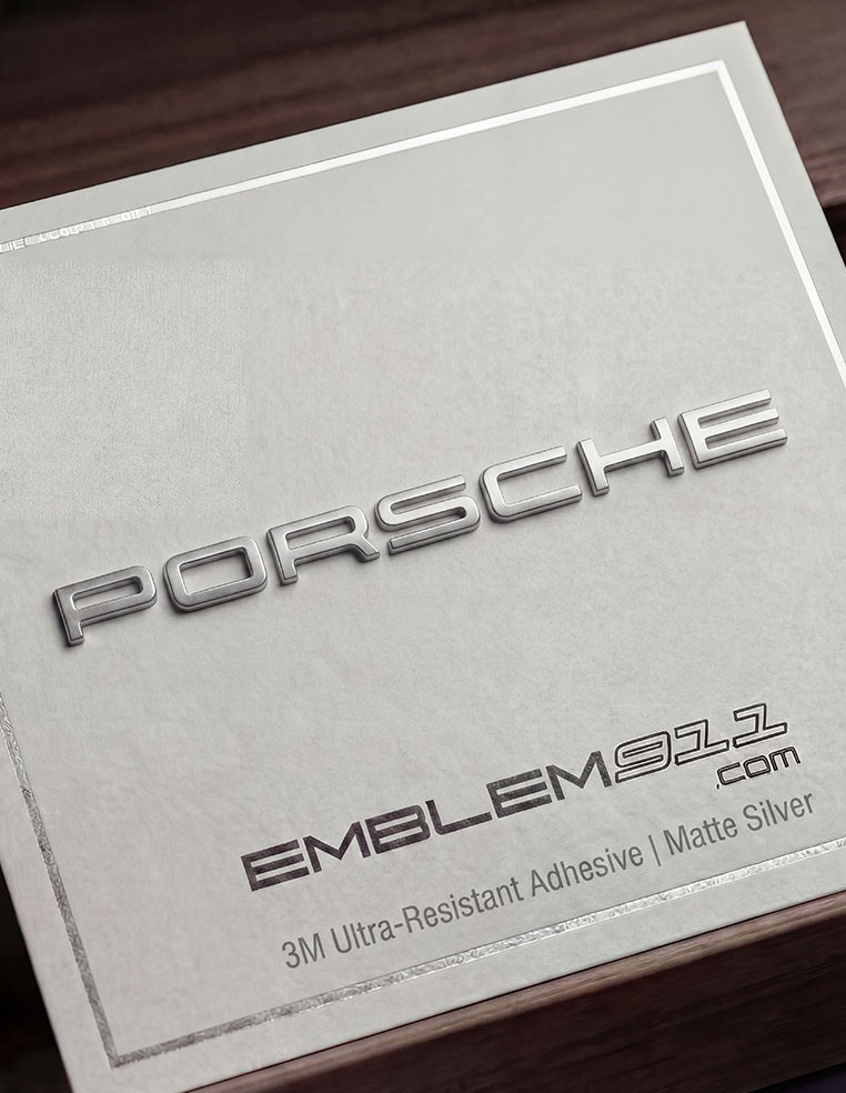 Lettering Porsche matte silver