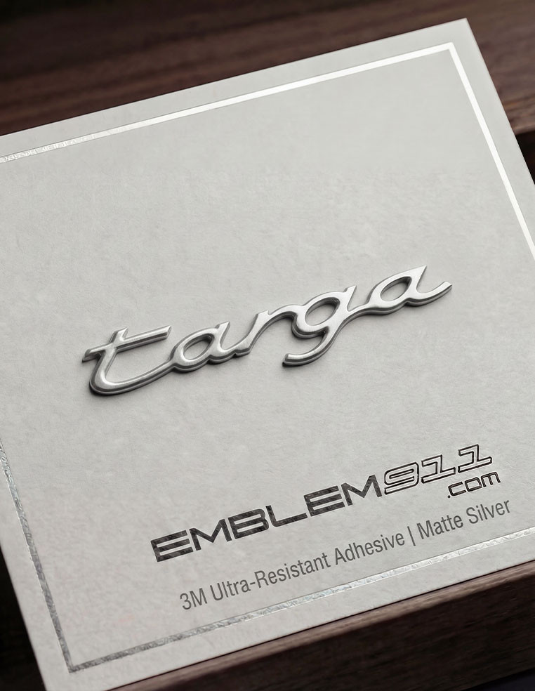 Logo lettrage Targa argent mat