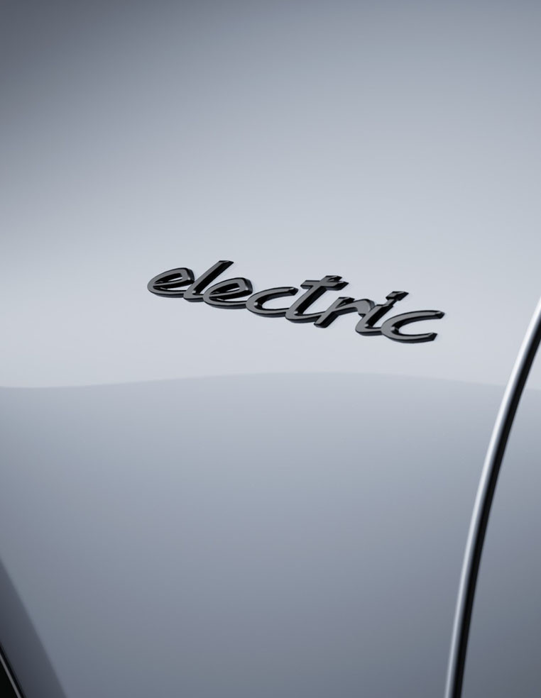 Logo emblem lettering Porsche electric