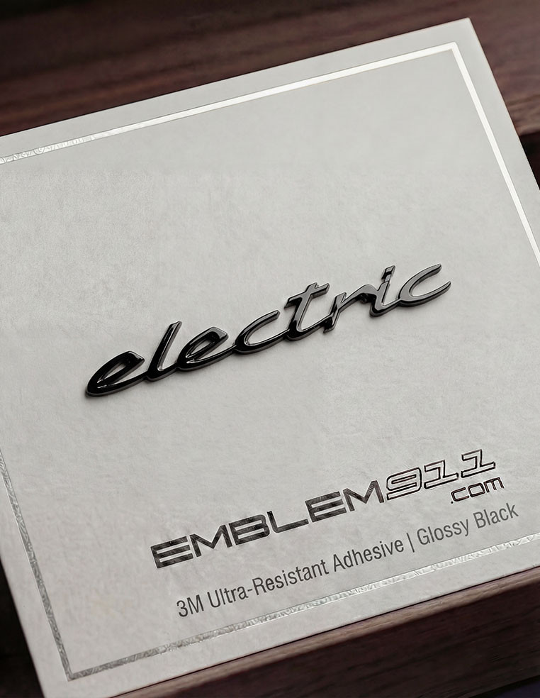 Logo emblem lettering Porsche electric