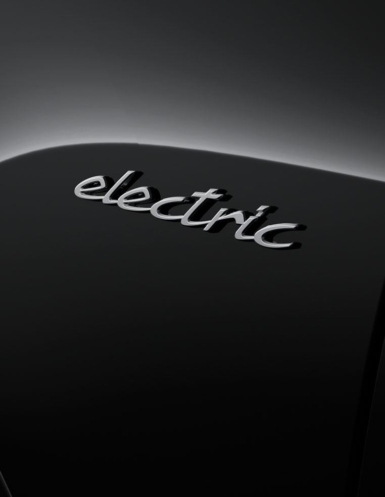 Logo emblem lettering Porsche electric