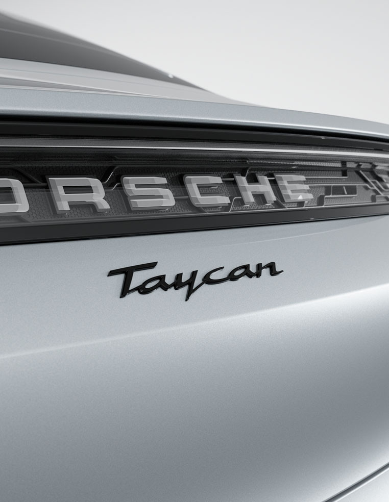 Logo Taycan Porsche noir brillant 2