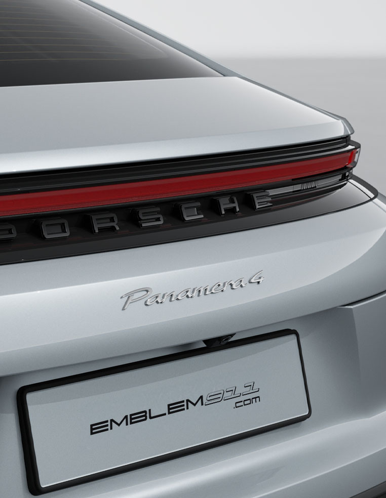Lettering Panamera 4 glossy silver for Porsche