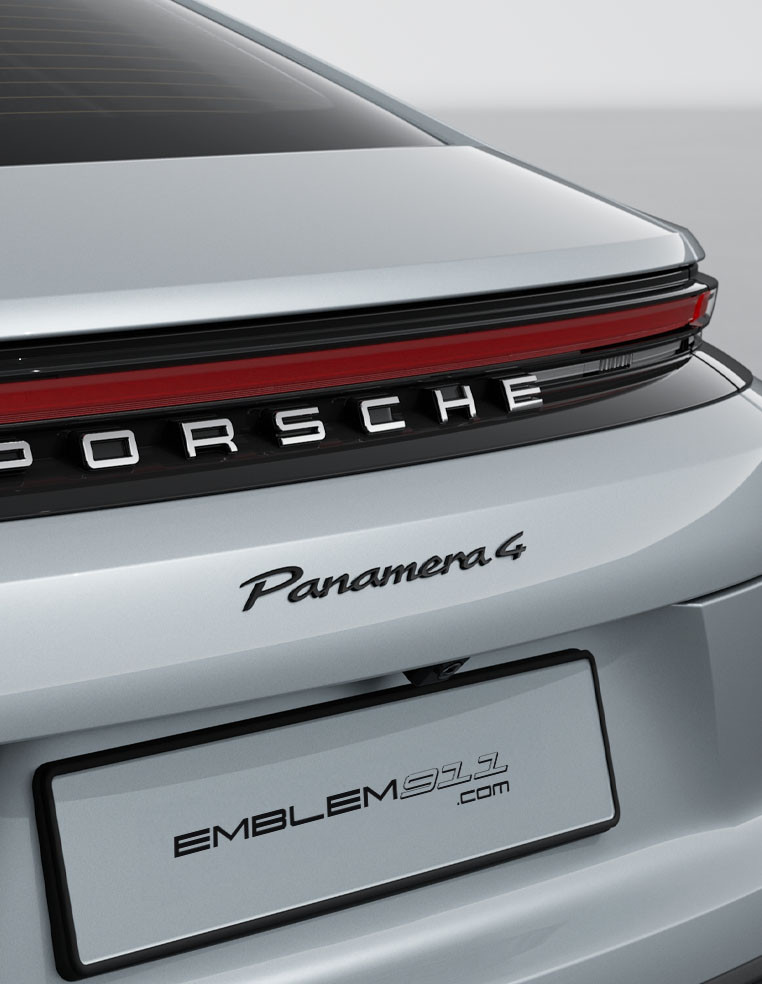 Lettre 4 noir brillant pour carrosserie arrière Porsche 2
