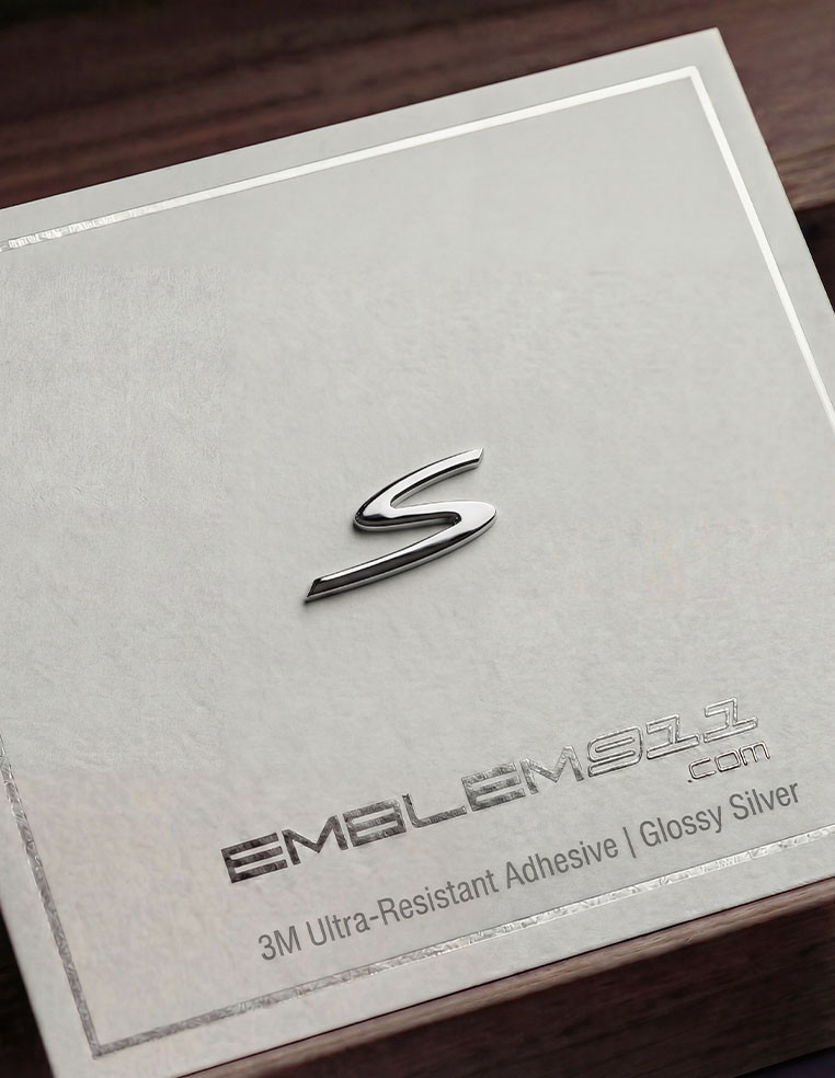 Lettering S glossy silver Porsche