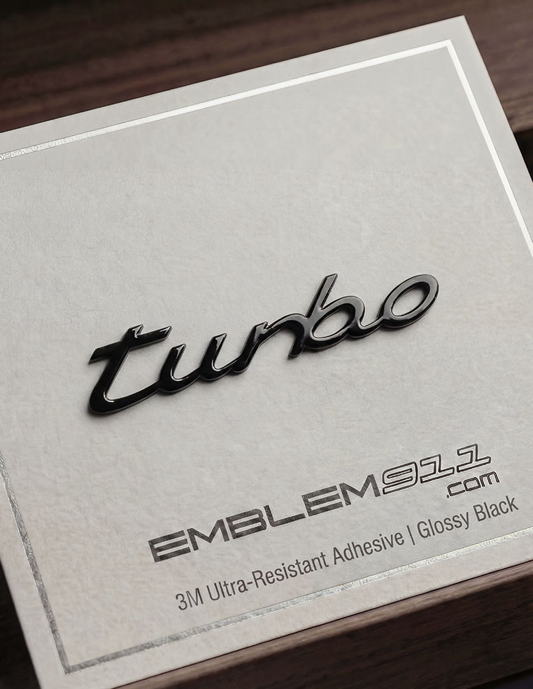 Lettering Turbo for Porsche new glossy black