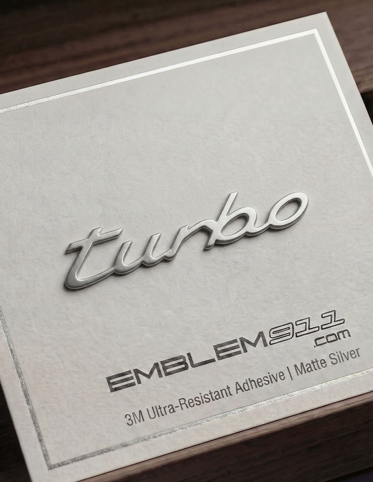 Lettering Turbo for Porsche new matte silver